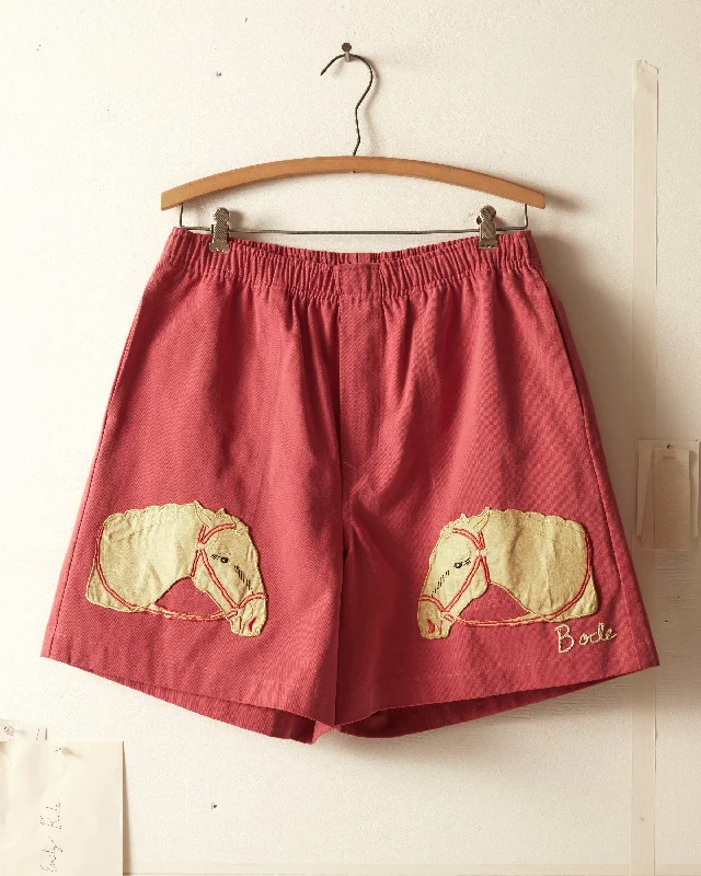 Men's Denim Shorts for SummerPony Appliqué Shorts - Pink