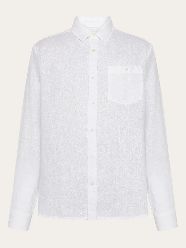 Men's Thermal Shirts for Winter WarmthCustom fit linen shirt - Bright White