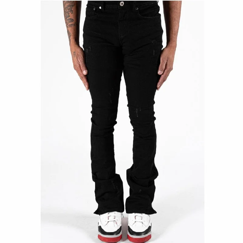 Men's Pants with Slant PocketsSerenede Noir 7 Stacked Jeans (Black) N7-BLK