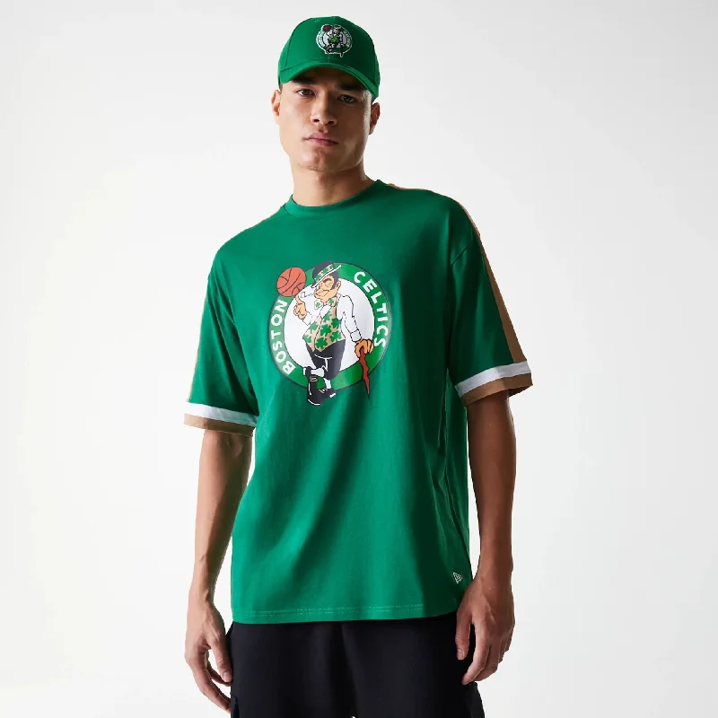 Comfortable Men's Polo ShirtsBoston Celtics NBA Panel Green Oversized T-Shirt