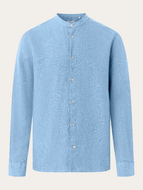Men's Hunting Shirts for Camouflage and ComfortCustom fit linen stand collar shirt - Airy Blue Men's Hunting Shirts for Camouflage and ComfortCustom fit linen stand collar shirt - Airy Blue