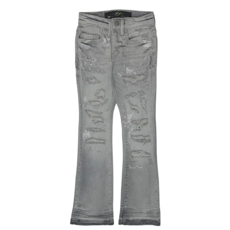Men's Pants with Elastic CuffsKids Jordan Craig Stacked With Shreds Jeans (Arctic Grey) JTF206K Men's Pants with Elastic CuffsKids Jordan Craig Stacked With Shreds Jeans (Arctic Grey) JTF206K