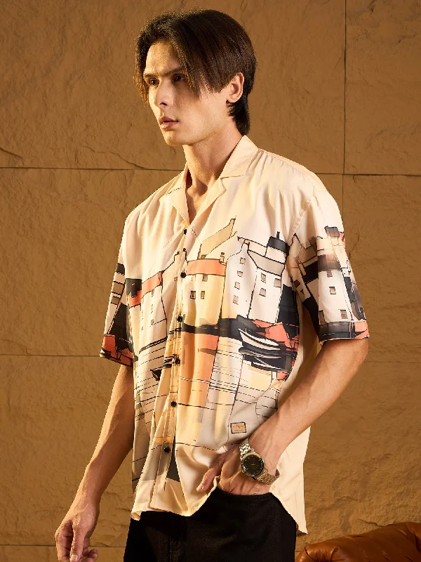 Men's Organic Cotton Shirts for Eco-ConsciousnessDigital Printed Drop Shoulder Oversized Casual Shirt Men's Organic Cotton Shirts for Eco-ConsciousnessDigital Printed Drop Shoulder Oversized Casual Shirt