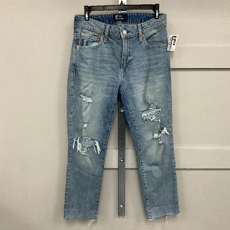 Designer Skinny Men's JeansJeans Boyfriend By Gap In Blue Denim, Size: 2