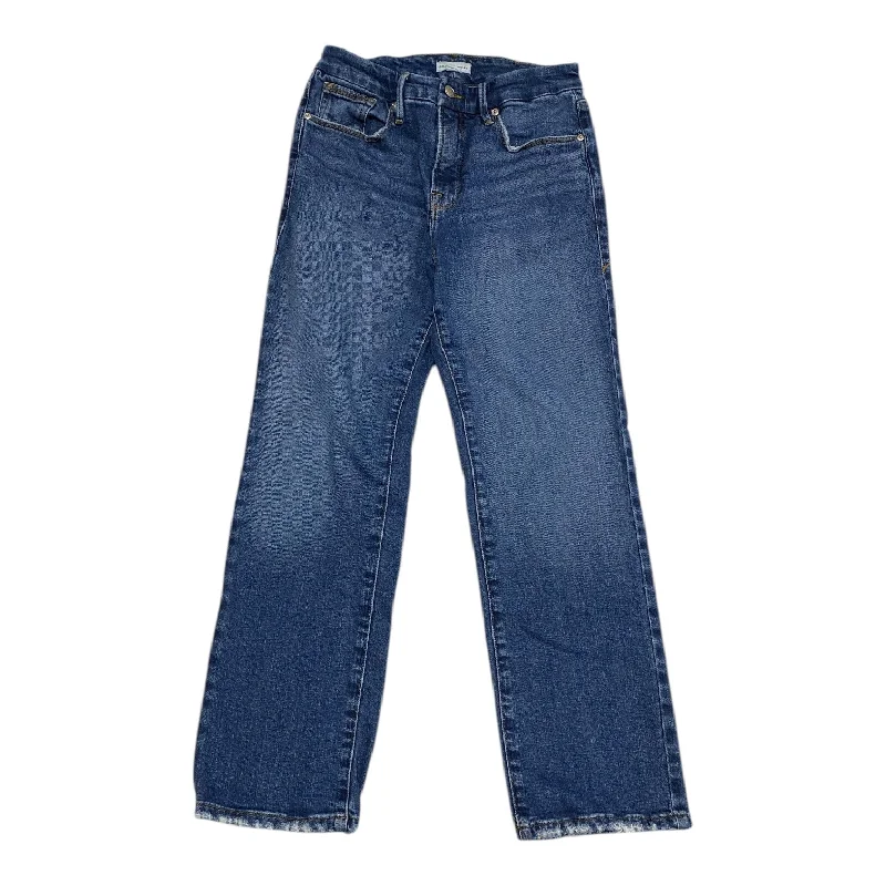 Men's Jeans with a Distressed LookJeans Straight By Good American In Blue Denim, Size: 8 Men's Jeans with a Distressed LookJeans Straight By Good American In Blue Denim, Size: 8