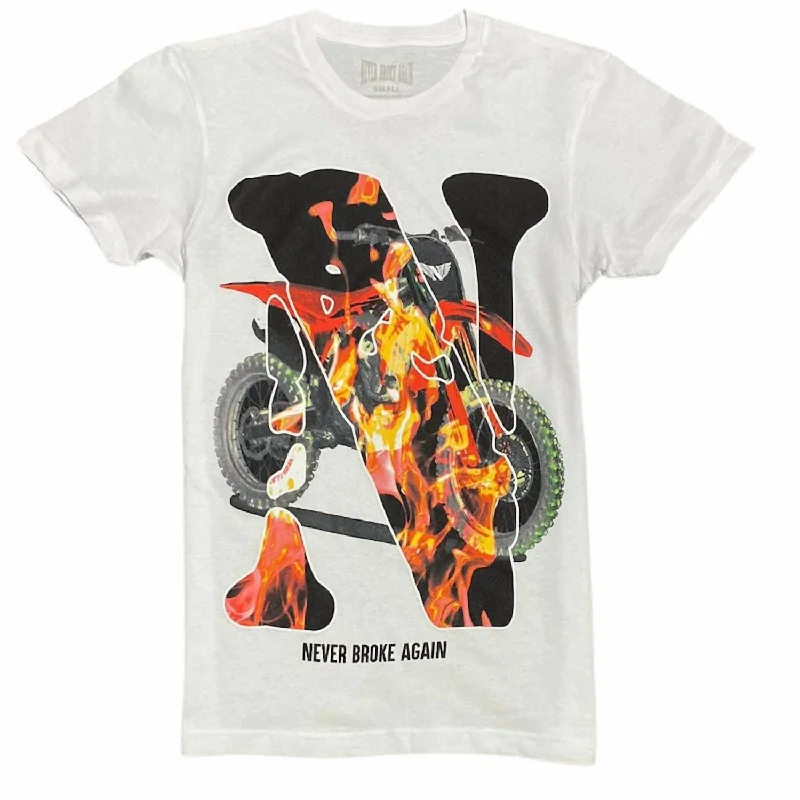 Men's Shirts with Convertible CollarsMen's Dirt Bike T-Shirt In White