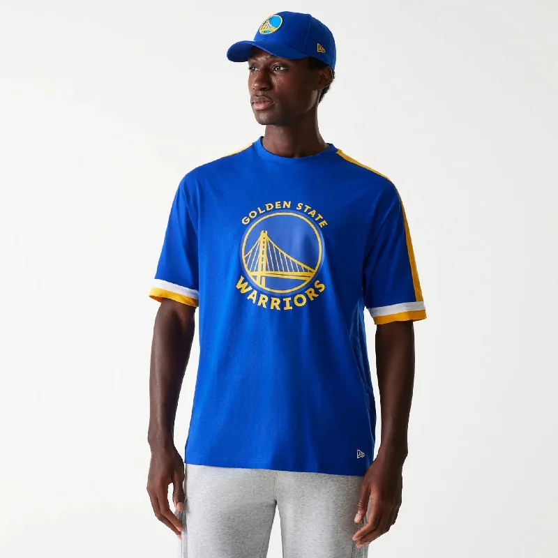 Men's Shirts with Raw-Edge HemlinesGolden State Warriors NBA Panel Blue Oversized T-Shirt