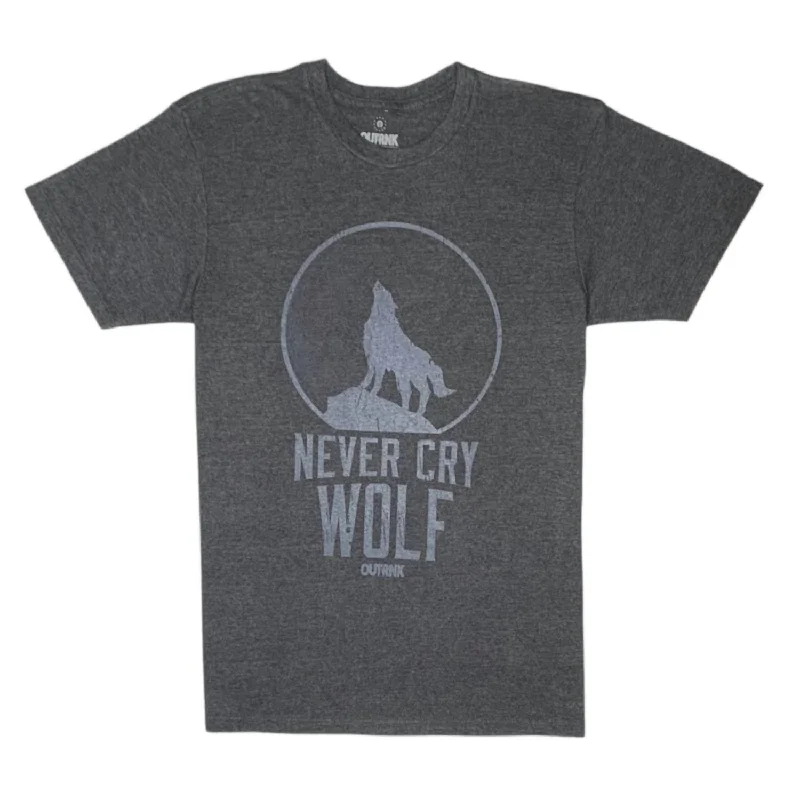 Men's Shirts with Embellished SleevesMen's Never Cry Wolf T-Shirt In Grey