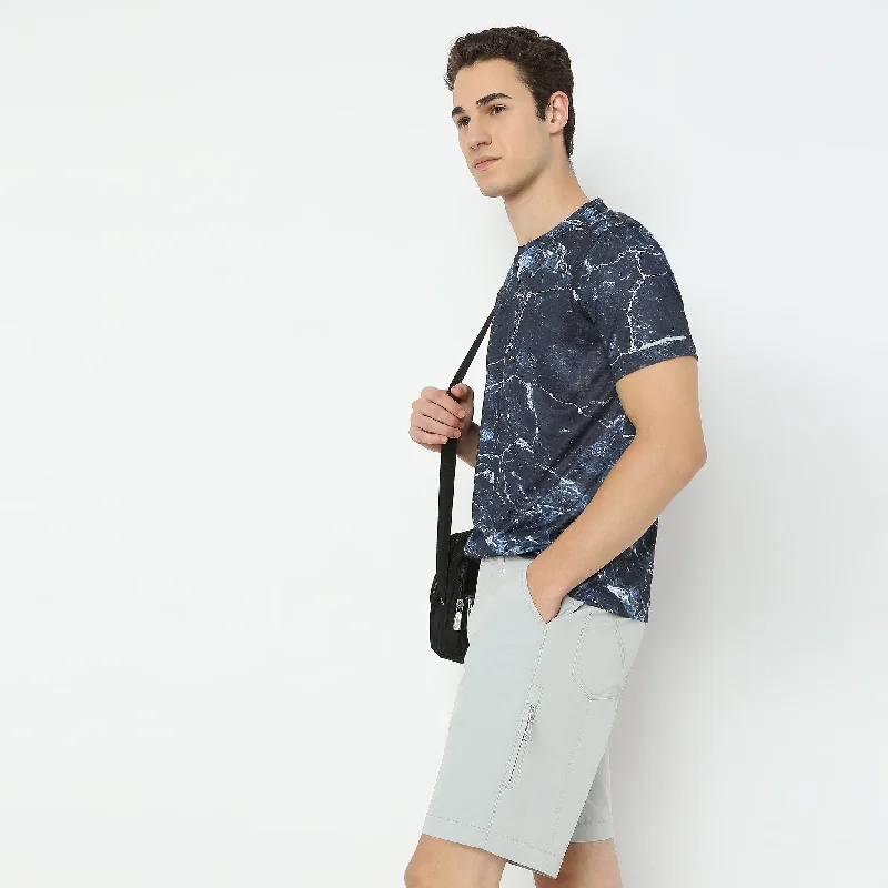 Men's Shirts for HikingAll Over Print Crew Neck Modern Activewear Running T-Shirt