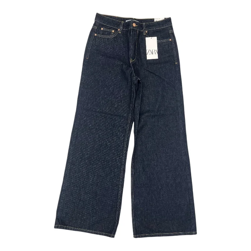 Comfortable Men's JeansJeans Wide Leg By Zara In Blue Denim, Size:6