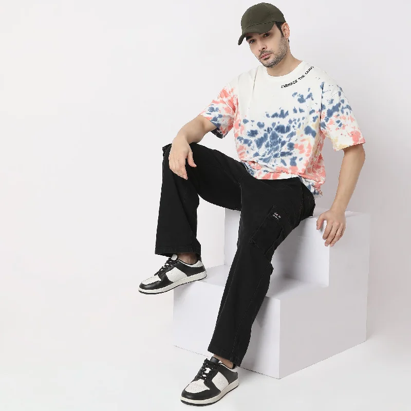 Men's Shirts with Spread CollarsOversize Tie - Dye Crew Neck Modern Street T-Shirt
