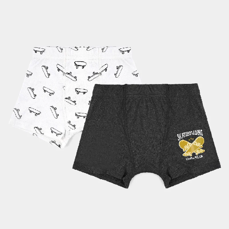 Men's Patterned Pants with Geometric DesignsBoys Cotton Jersey Boxer Pack of 2 Skate-Of/Wh.Char