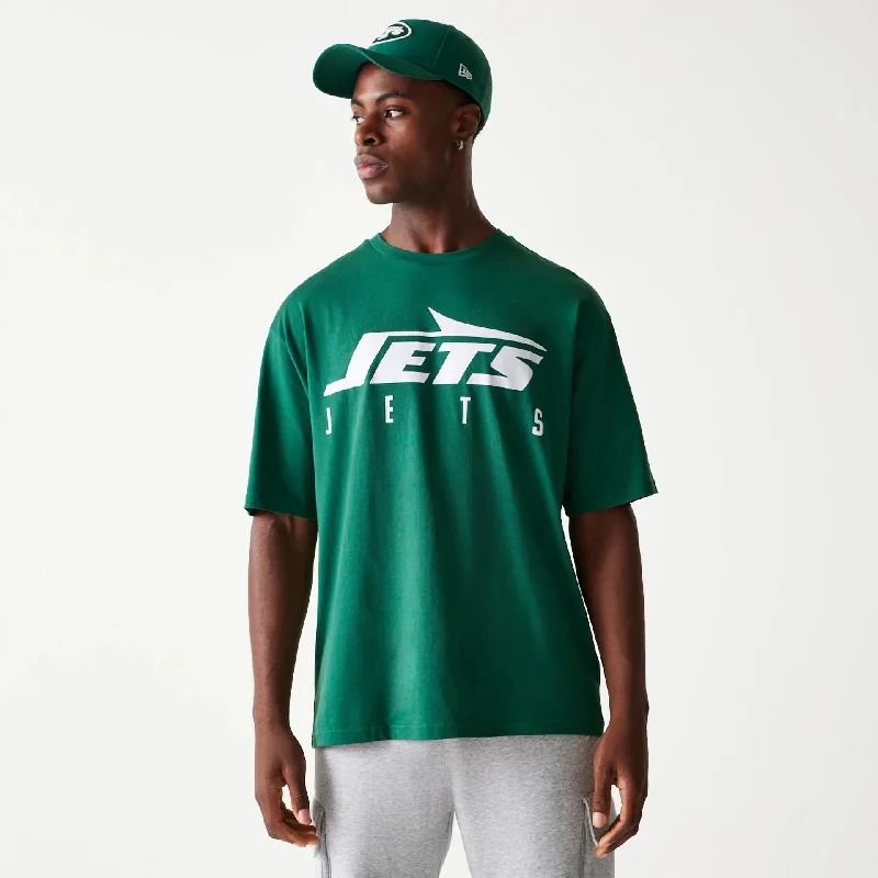 Men's Shirts with Abstract DesignsNew York Jets NFL Games Slogan Green Oversized T-Shirt