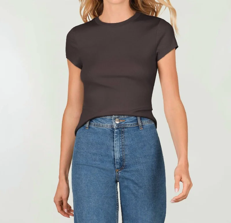 Men's Shirts with French CuffsMinirib Cap Sleeve Tee In Midnight Air