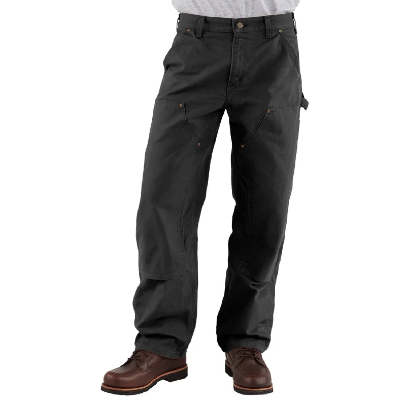 Men's Yoga Pants for FlexibilityCarhartt Men's Washed Duck Double-Front Work Dungaree_Black