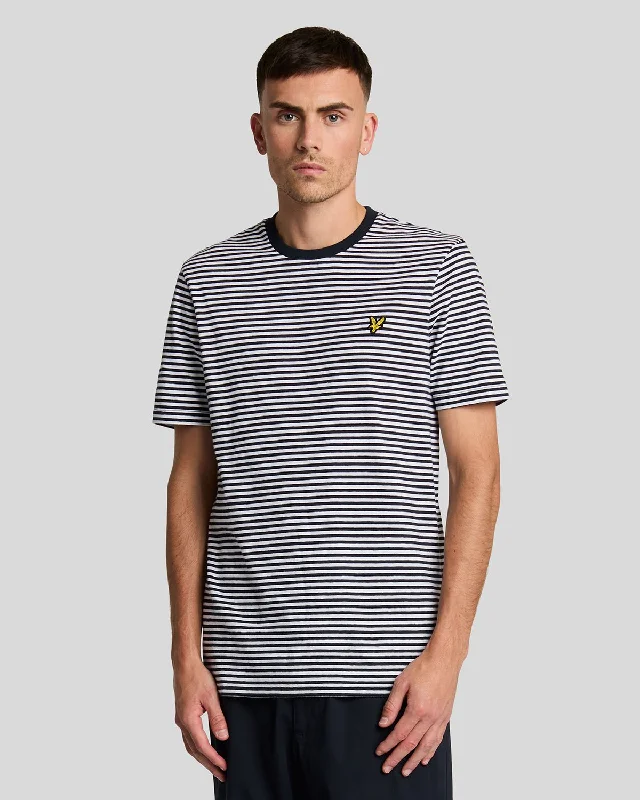 Men's Shirts with Short PlacketsLinen Blend Breton Stripe T-Shirt