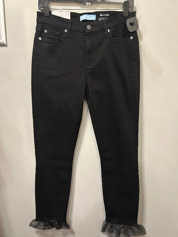 Modern Men's JeansJeans Skinny By 7 For All Mankind In Black Denim, Size: 8