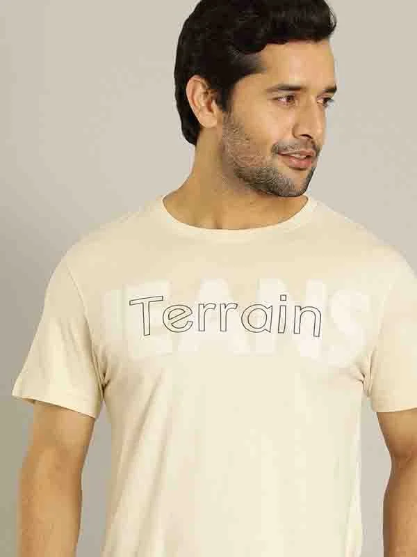 Men's Shirts with Ruffled HemlinesMen Printed Crew Neck T-Shirt