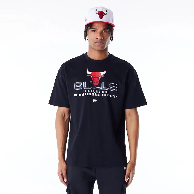 Men's Shirts with Wrinkle-Resistant FabricChicago Bulls NBA Tech Black Oversized T-Shirt