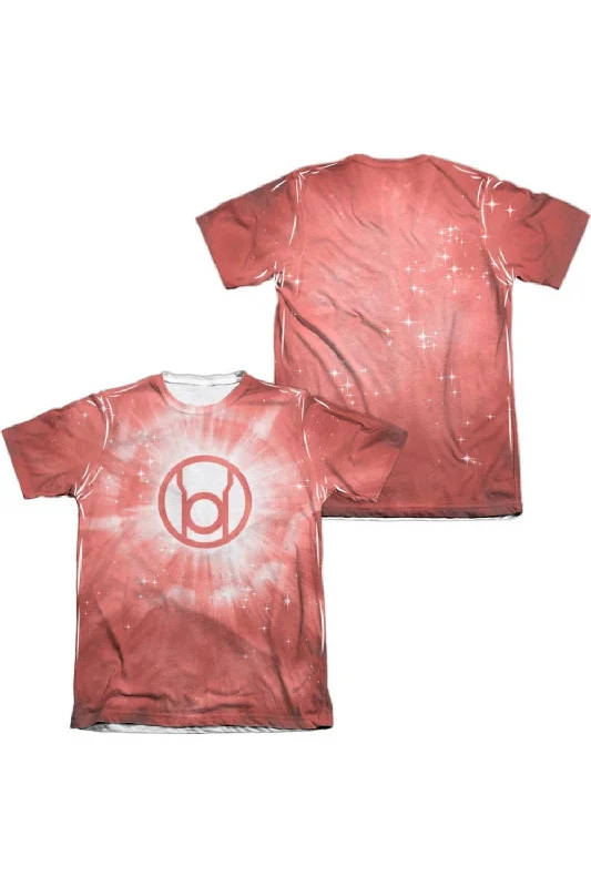 Men's Unique and Designer TopsGreen Lantern Red Energy (Front/Back Print) Adult 65/35 Poly/Cotton Short Sleeve Tee / T-Shirt
