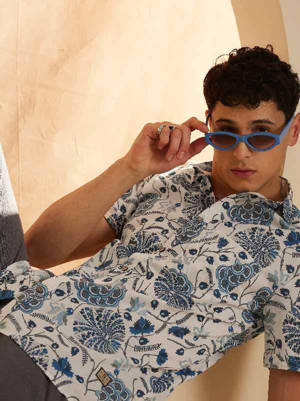 Men's Easy-Care Shirts for Busy LifestylesMen's Block Printed Lightweight Thin Cotton Shirt Men's Easy-Care Shirts for Busy LifestylesMen's Block Printed Lightweight Thin Cotton Shirt