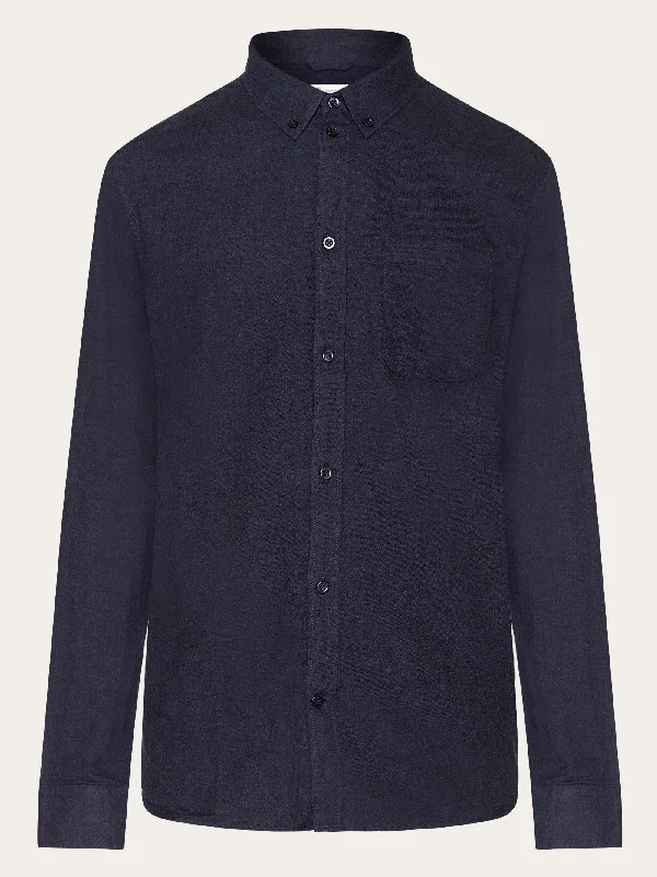 Men's French-Cuff Shirts for a Sophisticated EdgeRegular fit melangé flannel shirt - Total Eclipse Men's French-Cuff Shirts for a Sophisticated EdgeRegular fit melangé flannel shirt - Total Eclipse