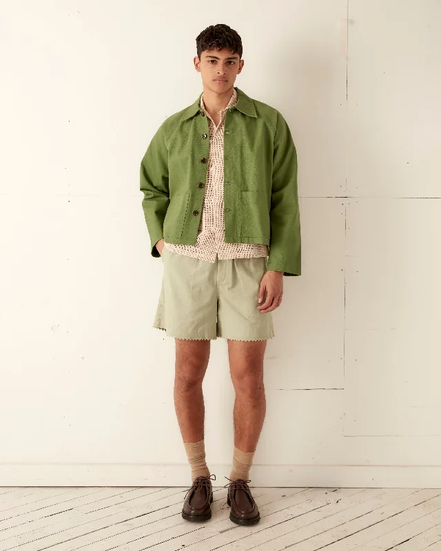 Men's Patterned Pants with Camouflage PrintsZig-Zag Hem Shorts - Mint