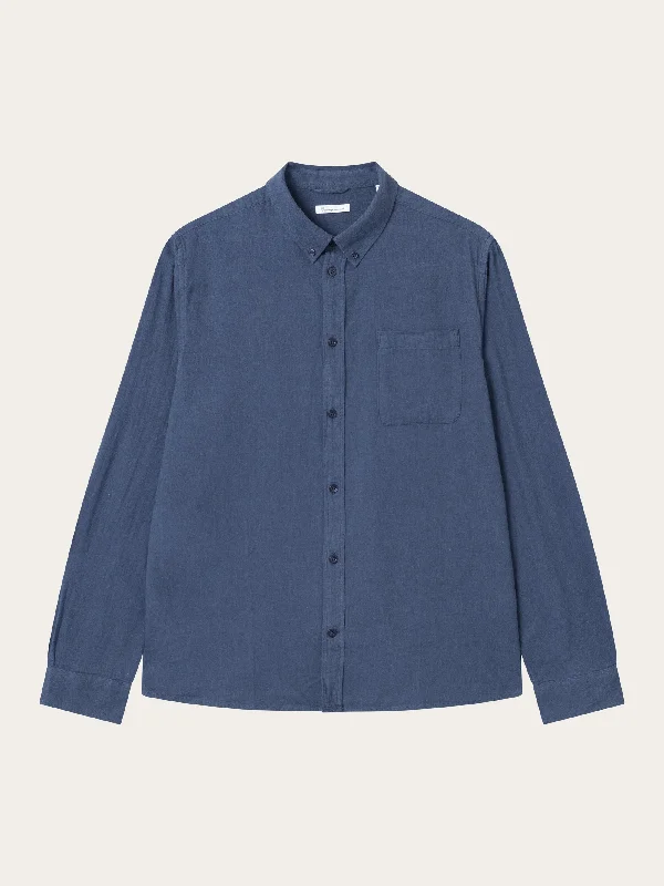 Men's Solid-Colored Shirts for VersatilityRegular fit melangé flannel shirt - Estate Blue Men's Solid-Colored Shirts for VersatilityRegular fit melangé flannel shirt - Estate Blue