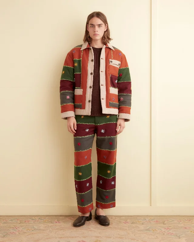Men's Unique and Designer Bottom Wear for a Statement LookEmbroidered Autumn Quilt Trousers