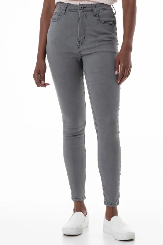Men's Pants with Graphic PrintsRf09 Hi-Waisted Skinny Jeans _ 145805 _ Grey Wash