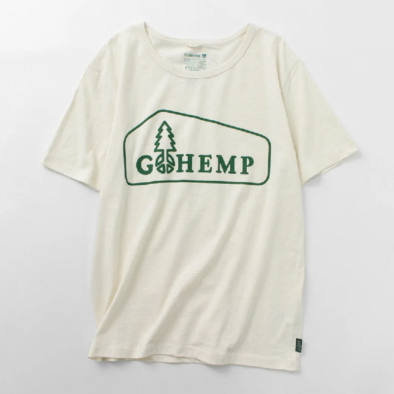 Men's Shirts with Mock NecksGOHEMP / Box Logo Basic Short Sleeve T-Shirt
