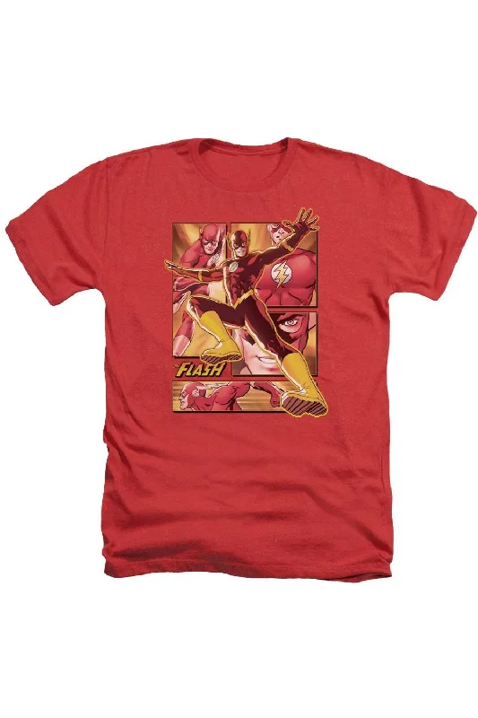 Men's Shirts with Zippered PocketsJustice League of America Flash Adult Heather Tee / T-Shirt Men's Shirts with Zippered PocketsJustice League of America Flash Adult Heather Tee / T-Shirt
