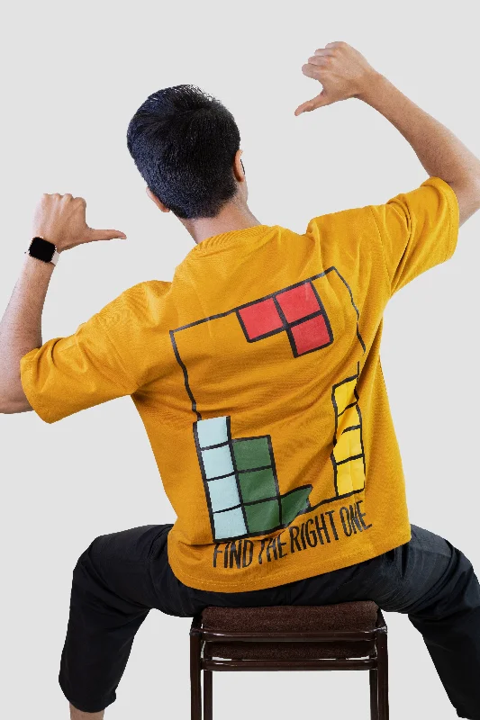 Men's Shirts for HuntingMustard Tetris Threads Drop Shoulder Tee