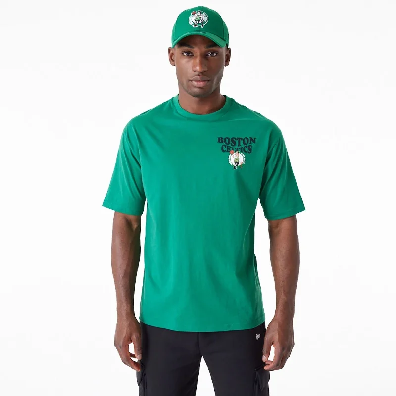Men's Shirts with High NecksBoston Celtics NBA Script Green Oversized T-Shirt