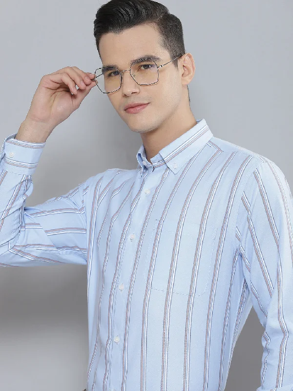 Men's Big and Tall Shirts for Added ComfortMen Smart Striped Cotton Formal Shirt
