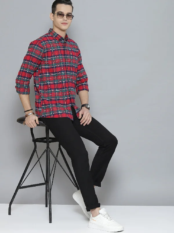 Men's Casual Friday Shirts for Relaxed Office DaysMen Smart Tartan Checked Cotton Casual Shirt Men's Casual Friday Shirts for Relaxed Office DaysMen Smart Tartan Checked Cotton Casual Shirt