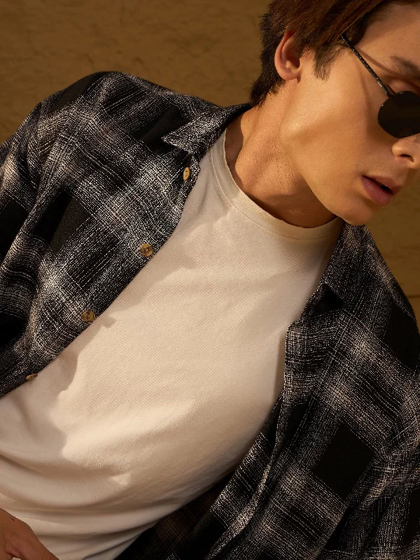 Men's Moisture-Wicking Shirts for All-Day ComfortDrop Shoulder Oversized Checked Casual Shirt Men's Moisture-Wicking Shirts for All-Day ComfortDrop Shoulder Oversized Checked Casual Shirt