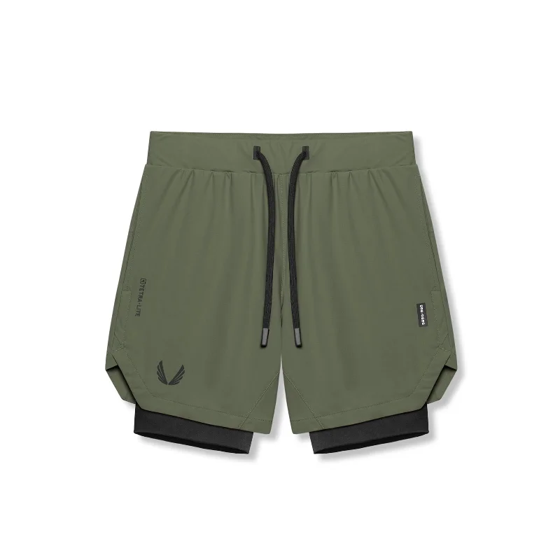 Men's Pants with Reflective Stripes for Safety0866. Tetra-Lite® 7" Liner Short - Olive "Wings"/ Black Men's Pants with Reflective Stripes for Safety0866. Tetra-Lite® 7" Liner Short - Olive "Wings"/ Black