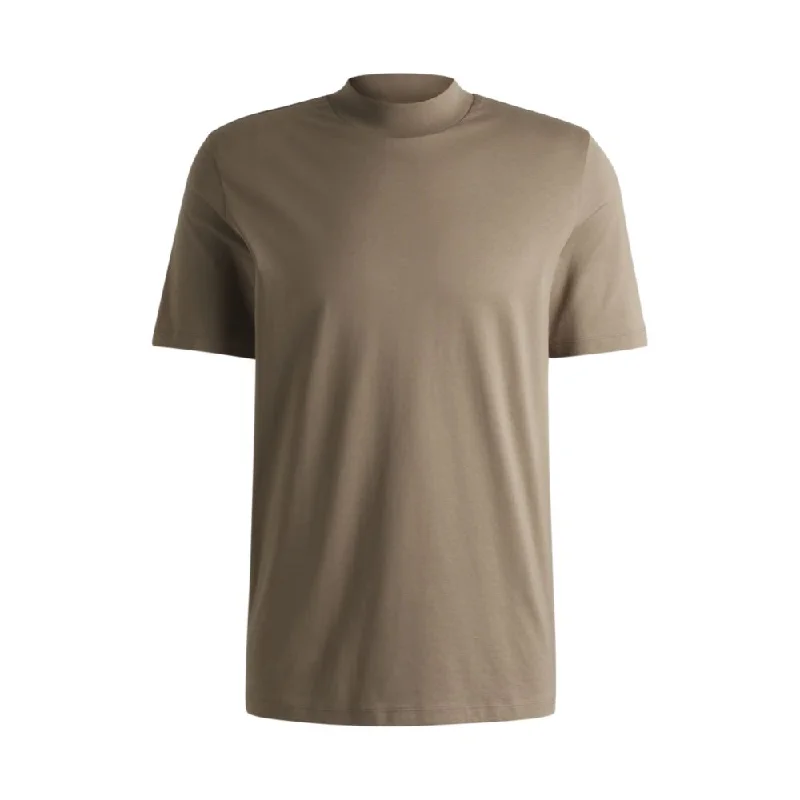 Men's Shirts with Belt LoopsSlim-fit T-shirt in stretch cotton with stand collar