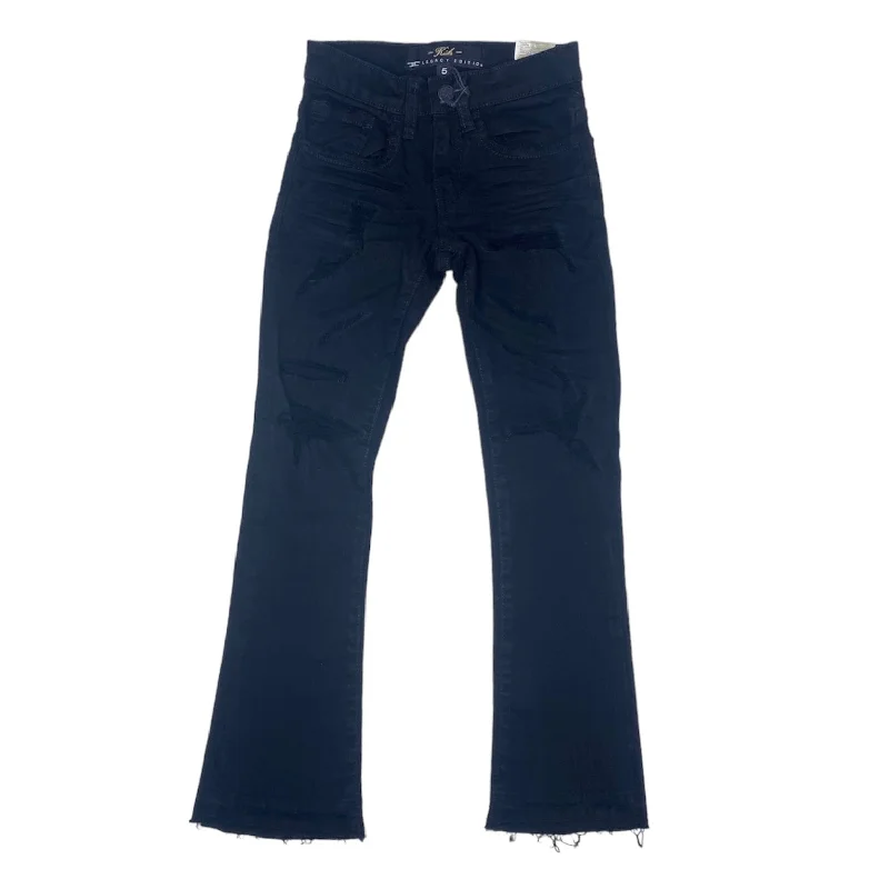 Versatile Men's ShortsKids Jordan Craig Martin Flare Stacked Denim (Black) JTF955RK