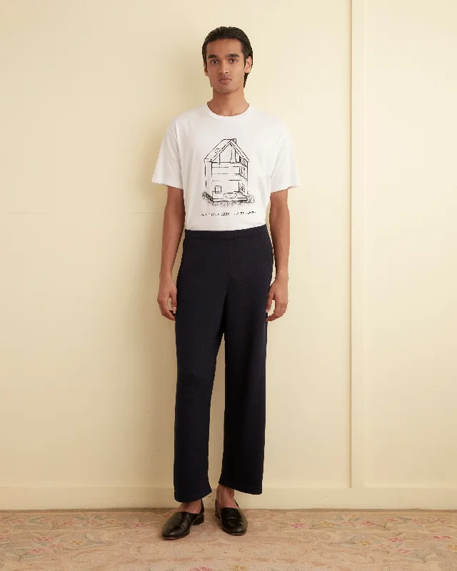 Men's Pants with Appliqué DetailsCrepe Joggers - Blue