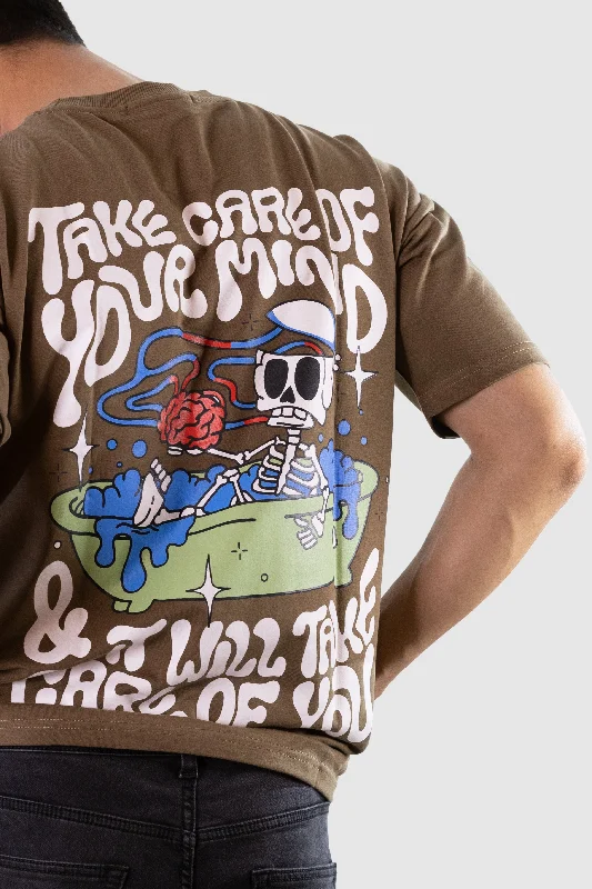 Men's Shirts with Zippered PocketsZen T-shirt: Brown
