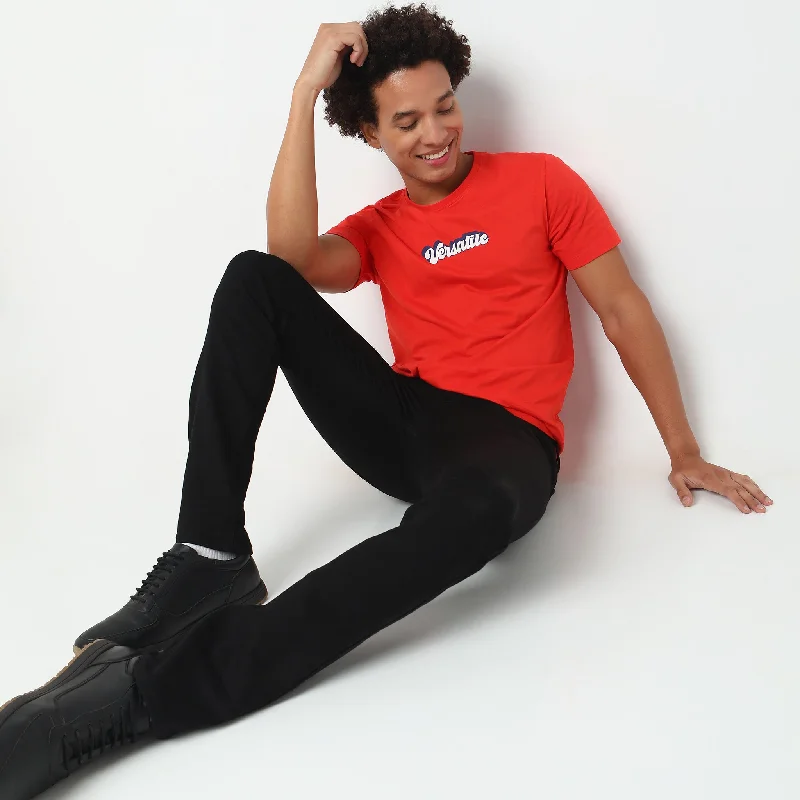 Men's Shirts with Lace-Up HemlinesRegular Fit Graphic T-Shirt