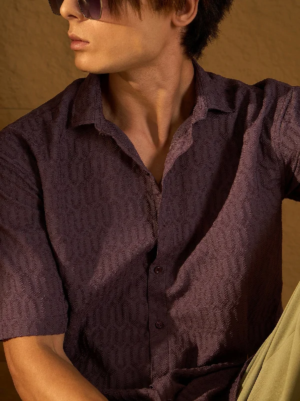 Men's Pattern-Clashing Shirts for Bold FashionDrop Shoulder Oversized Textured Shirt Men's Pattern-Clashing Shirts for Bold FashionDrop Shoulder Oversized Textured Shirt