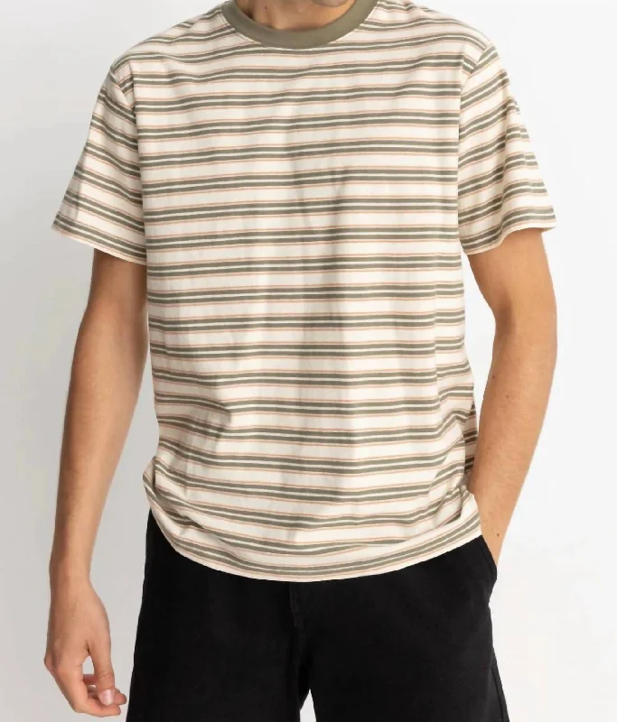 Men's Shirts with Elastic WaistbandsEveryday Stripe Short Sleeve T-Shirt In Natural