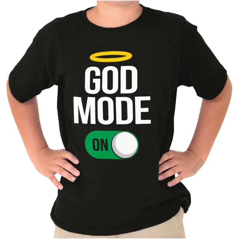 Stylish Men's Graphic T-ShirtsGod Mode On Youth T Shirt