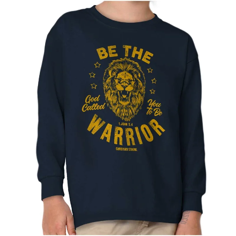 Men's Floral Print Shirts for Spring and SummerBe the Warrior Lion Youth Long Sleeve T Shirt Men's Floral Print Shirts for Spring and SummerBe the Warrior Lion Youth Long Sleeve T Shirt