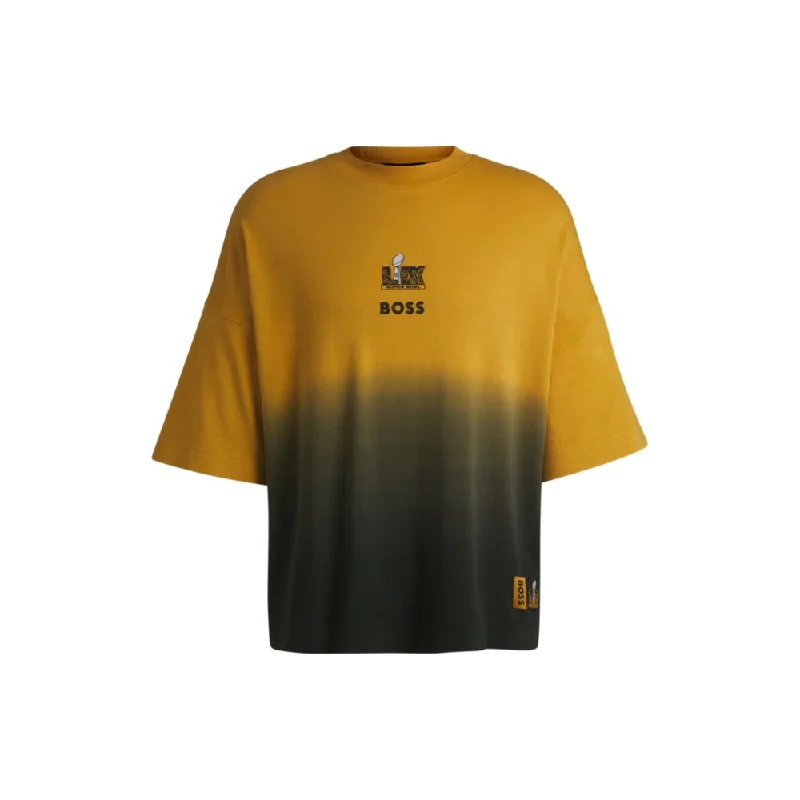 Stylish Men's Henleysx NFL cotton T-shirt with gold-tone embroidery