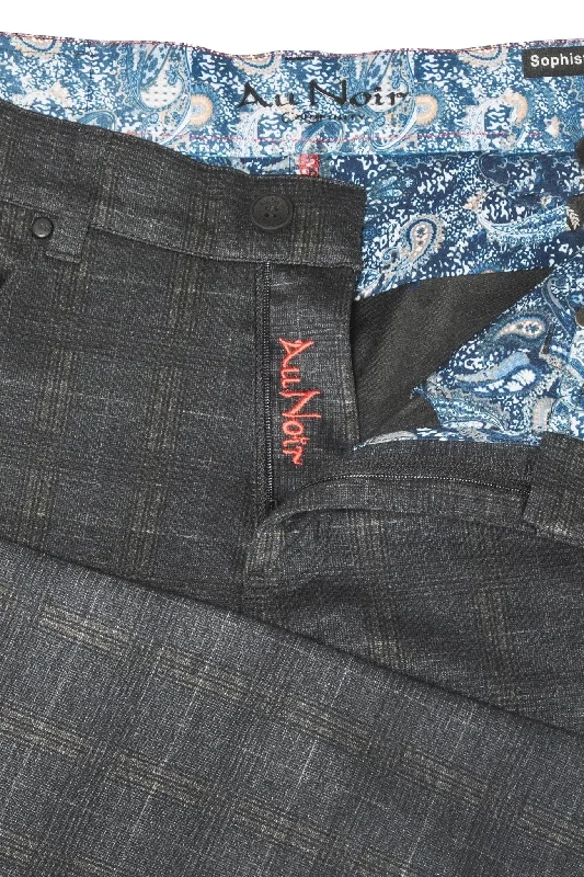 Men's Pants with Contrast Fabric PanelsAU NOIR | Ultra Stretch Pants | Winchester Benedict Black