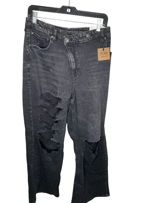 Baggy Men's JeansJeans Straight By American Eagle In Black Denim, Size: 18